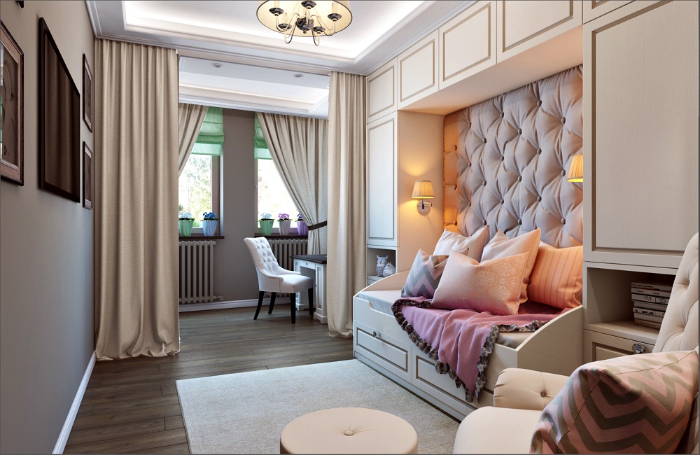 Дизайн комнаты 12 кв м фото в современном стиле с диваном для женщины