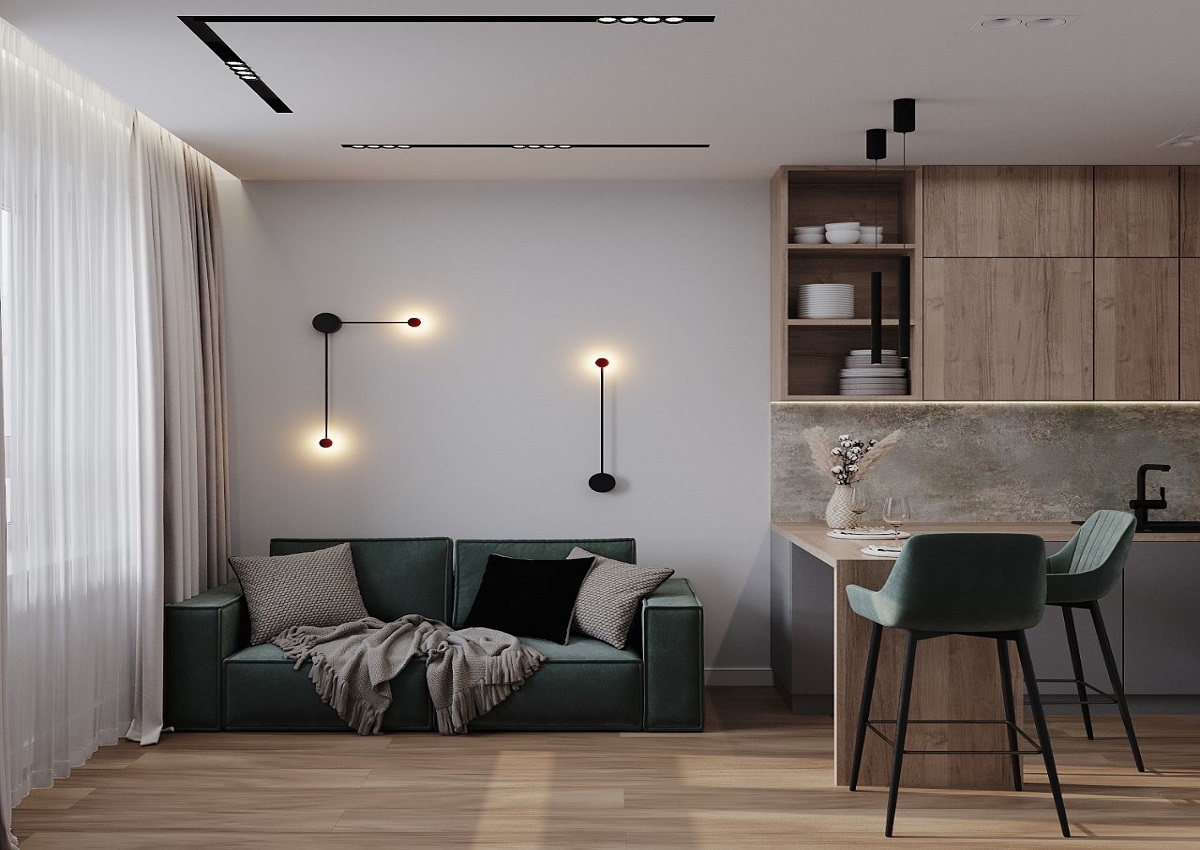 Дизайн-проекты для однокомнатных квартир площадью 33 кв.м.